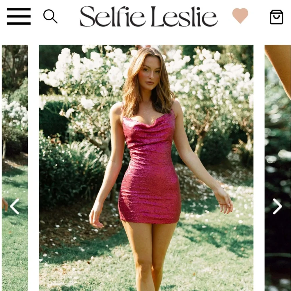 Size Small- Pink fuchsia sequin dress - Picture 3 of 6